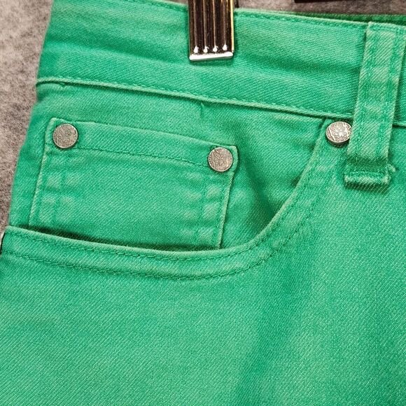 Prana Womens Kara Jean 10/30 Green Denim Stretch Cuffed Organic Cotton Soft Fade - Picture 12 of 16